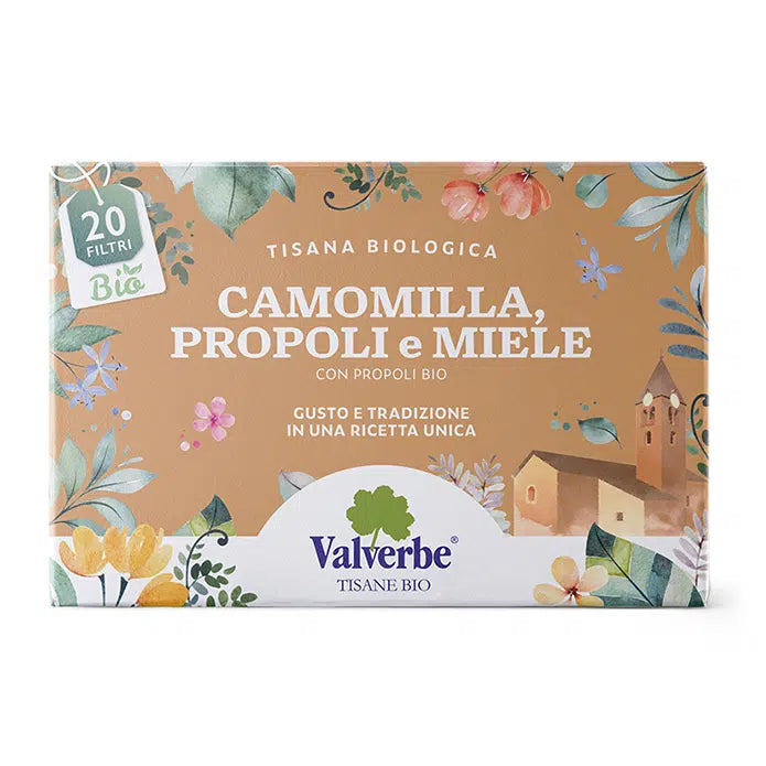 Tisana Camomilla propoli e miele – Valverbe-20g -20 Filtri