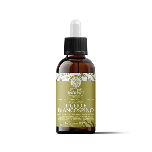 TIGLIO E BIANCOSPINO MACERATI CON IDROGLICEROLO BIOLOGICO – 50 ml – Alcol 30% Vol